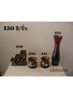 แจกันและเชิงเทียนไม้แท้