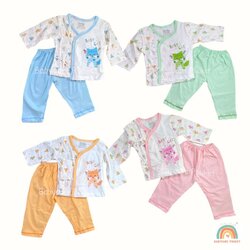 ชุดแขนยาวขายาวเด็กแรกเกิด แบบผูก ผ้าคัตตอลเนื้อนิ่ม