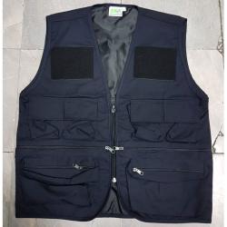 เสื้อกั๊ก กรมท่า ติดตีนตุ๊กแก หน้า-หลัง