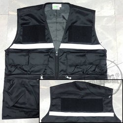 เสื้อกั๊ก ดำ ตีนตุ๊กแก แถบหน้า-หลัง