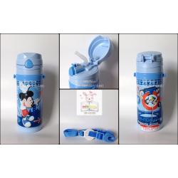 กระติกน้ำมิกกี้เมาส์ Mickey Mouse สีฟ้า รุ่นกดแล้วฝาเด้ง เก็บอุณหภูมิ