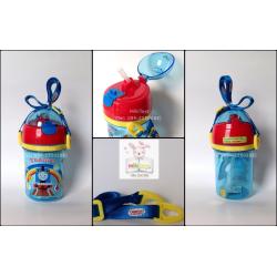 กระติกน้ำโทมัส Thomas สีฟ้าใส-ขอบแดง350ml.
