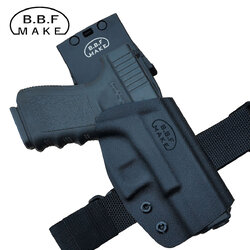 ซองปืนพกนอก + เพลทต่ำ รัดขา B.B.F Make Kydex Holster
