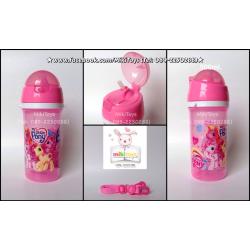 ✅กระติกน้ำมาย ลิตเติ้ลโพนี่ My Little Pony ลายน่ารักมว๊ากๆๆค่ะ ใบใหญ่500ml. #PN/500 รุ่นกดฝาเด้ง สีชมพู
