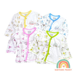 เสื้อแขนยาวเด็กแรกเกิด ผ้าคัตตอล 100 เนื้อนิ่ม