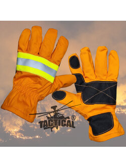 ถุงมือดับเพลิง กันเปลวไฟ มีแถบสะท้อนแสง