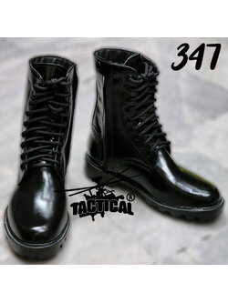 คอมแบทหนังแท้ 347 ขัดเงา (มีซิป)