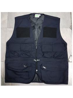 เสื้อกั๊ก กรมท่า ติดตีนตุ๊กแก หน้า-หลัง