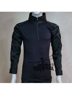 เสื้อ Combat Shirt เขียวเข้ม กลางดำ