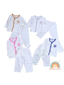 ชุดกระดุมหน้า แขนยาวขายาว ผ้าคัตตอล เด็กแรกเกิด