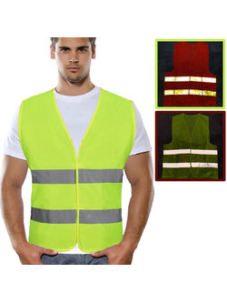 เสื้อสะท้อนแสง เนื้อผ้า แถบ 2 เส้น