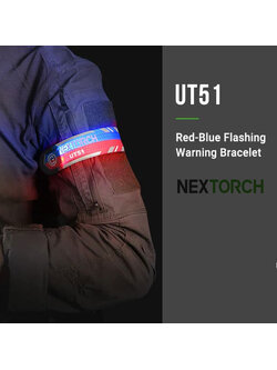 กำไลข้อมือกระพริบ UT51 (Red-Blue Flashing Warning Bracelet)