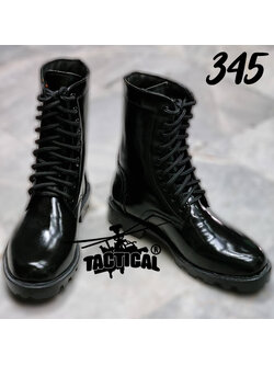 คอมแบทหนังแท้ 345 ขัดเงา (ไม่มีซิป)