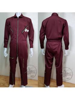 ชุดหมีเปิดซิป สีแดงเลือดหมู