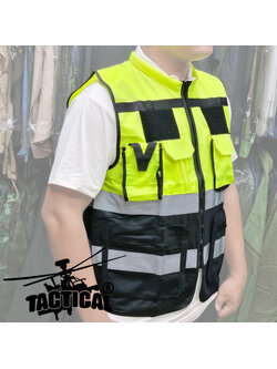 เสื้อกั๊กสะท้อนแสงคอปก (ตีนตุ๊กแก)