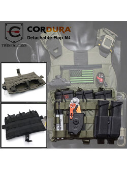 แผ่นสี่เหลี่ยมใส่แม็ก Detachable Flap M4 Mag Flat Panel ยี่ห้อ Twinfalcons (งานแท้)