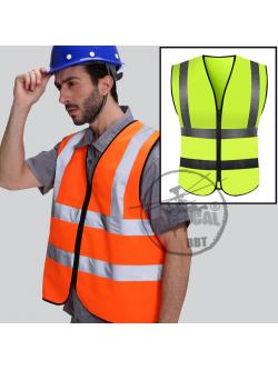 เสื้อสะท้อนแสง เนื้อผ้า-แถบสีเทา