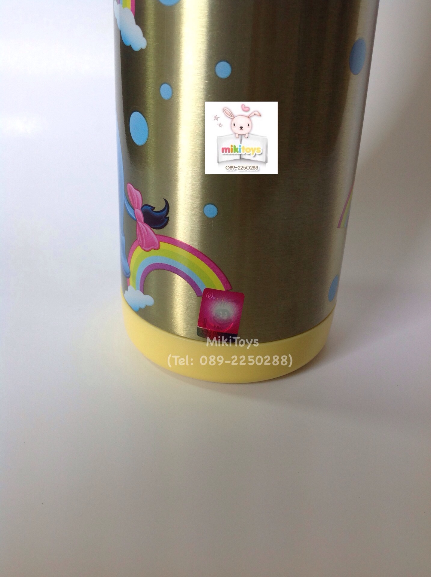 กระติกน้ำหมีพูห์ วินนี่ เดอะพูห์ Winnie The Pooh สีเหลืองทอง ลายหมีพูห์ Pooh,อียอร์ Eeyore,ทิกเกอร์ Tigger#SP36