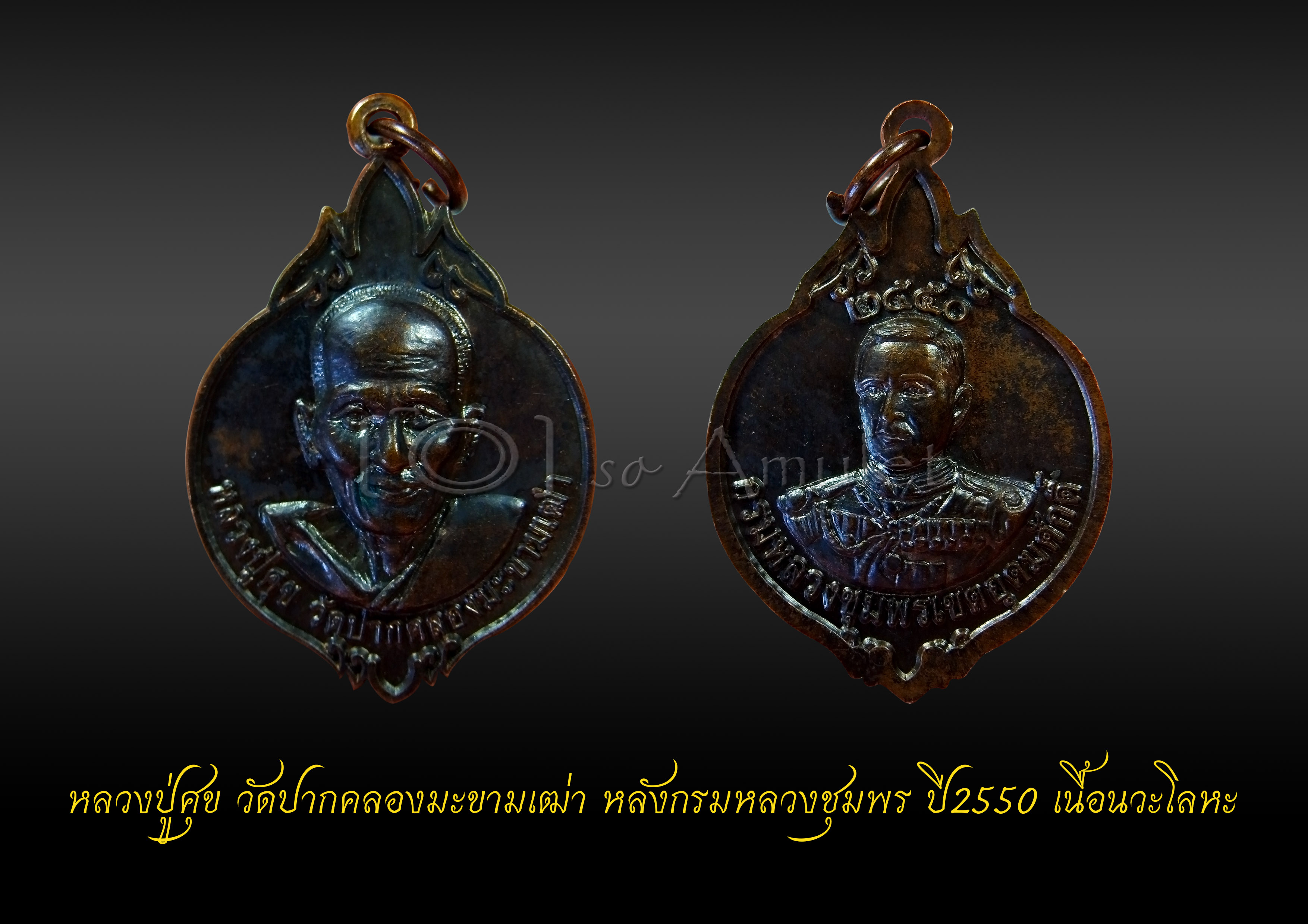 หลวงปู่ศุข วัดปากคลองมะขามเฒ่า หลังกรมหลวงชุมพร ปี2550 เนื้อนวะโลหะ