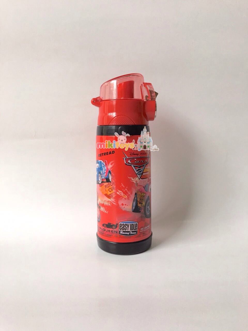 กระติกน้ำเก็บความเย็น รุ่นยกดื่ม คาร์ แมคควีน สีแดง DisneyRED Cars McQueen (1st to the finish) ระบบตัวล็อค2ชั้น