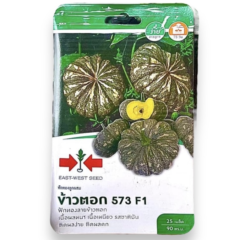 ฟักทอง ข้าวตอก 573 ตราศรแดง 25 เมล็ด