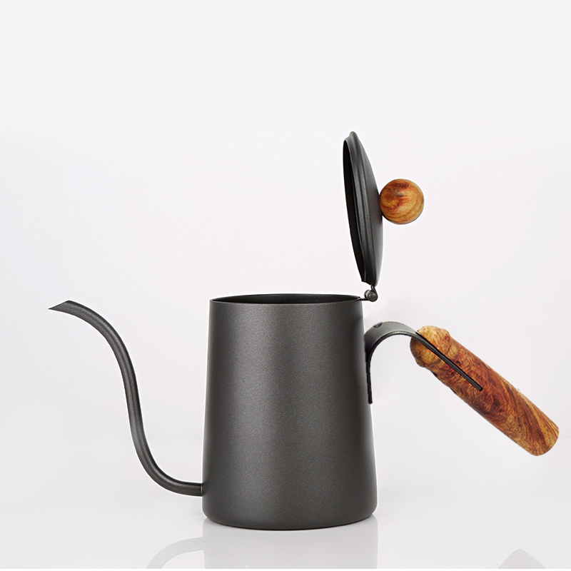 กาต้มน้ำดริปกาแฟเทฟล่อน ด้ามจับไม้ 600 CC. 1610-512