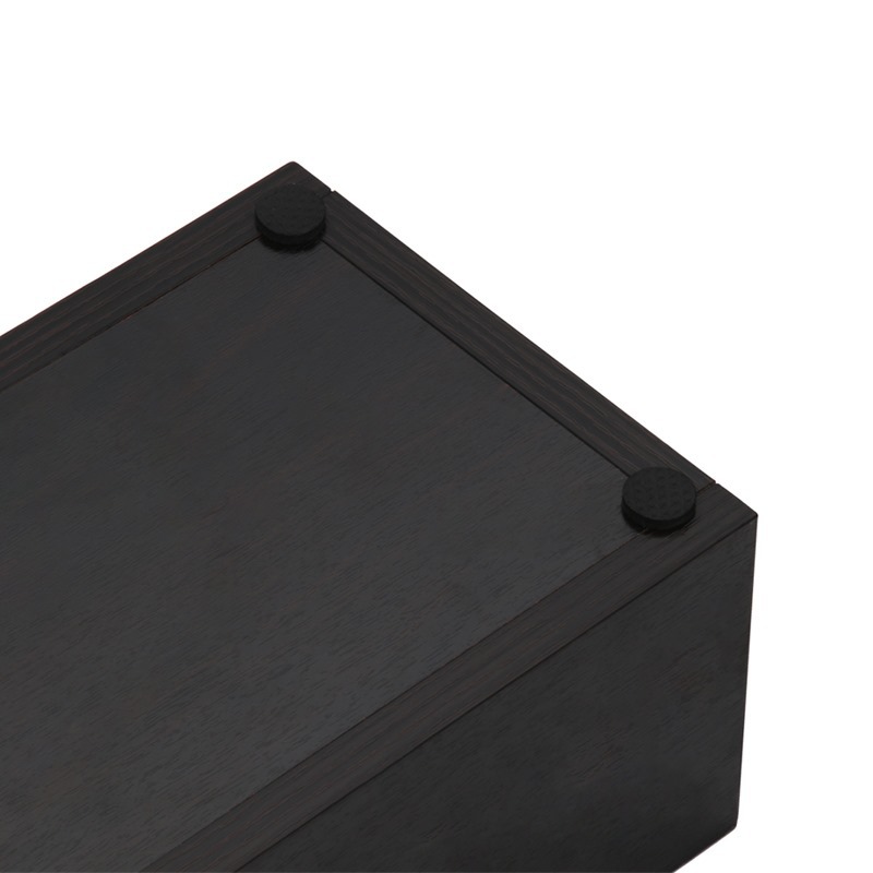 อ่างเคาะกากกาแฟ +กล่องไม้ตั้งอ่างเคาะกาก สูง 12.5 สี่เหลี่ยมผืนผ้า (ไม้สีแดงออกดำ) 1610-527