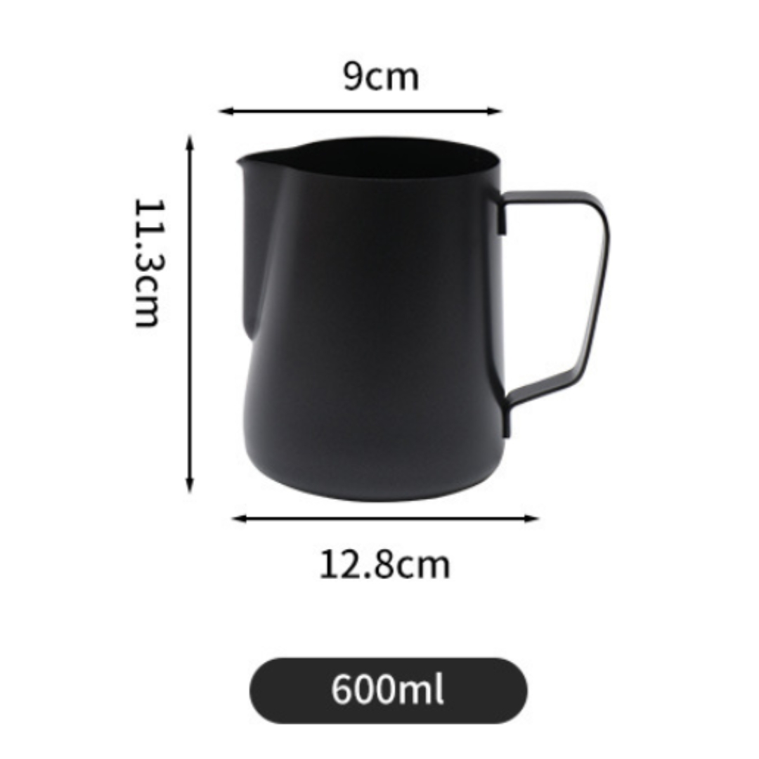 ถ้วยตีฟองนม 600 ML สแตนเลสเคลือบเทฟลอน สีดำด้าน รหัส 0129