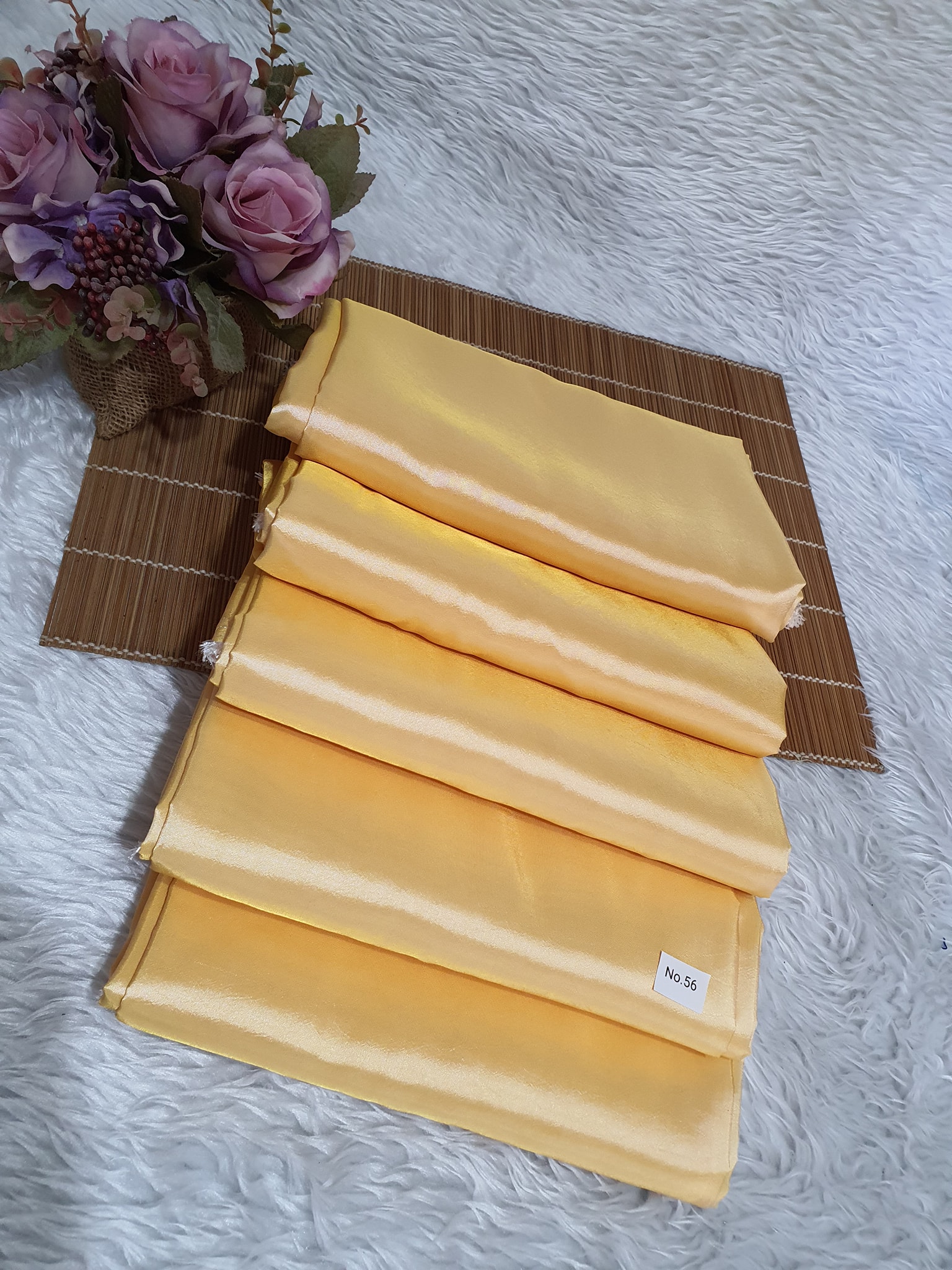ผ้าไหมสังเคราะห์ทอเครื่องสีพื้น Plain Synthetic Silk