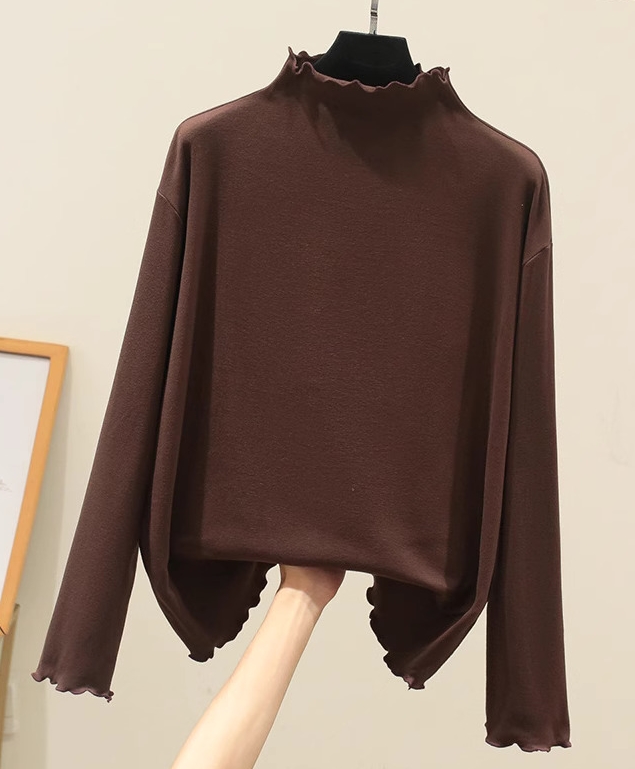 2324-0049 เสื้อยืดคอเต่าคอสูง ใส่ติดลบ บุกำมะหยี่ ไม่หนา หาฮีทเทคไม่ได้ ใส่แบบนี้ได้จ้า