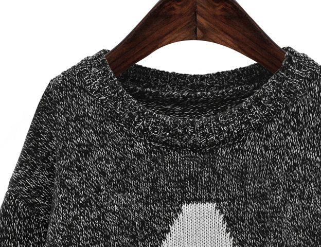 PreOrderคนอ้วน - เสื้อไหมพรมกันหนาว ถักลายอักษรA สี : เทา / เขียว