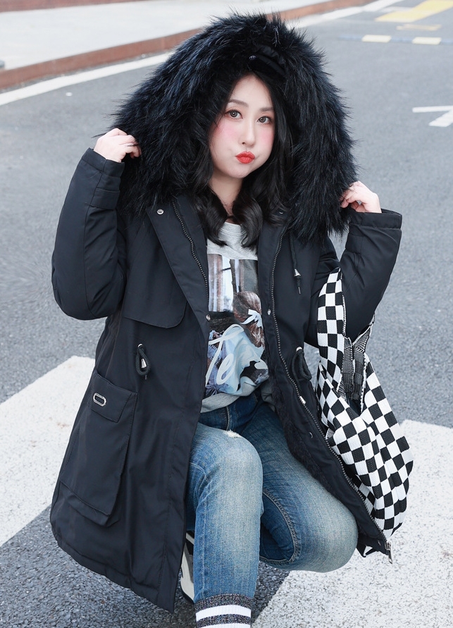 2324-0067 เสื้อกันหนาวไซส์ใหญ่ บุกำมะหยี่ด้านใน มีเฟอร์ ตัวนี้ไม่ผิดหวังแน่นอน