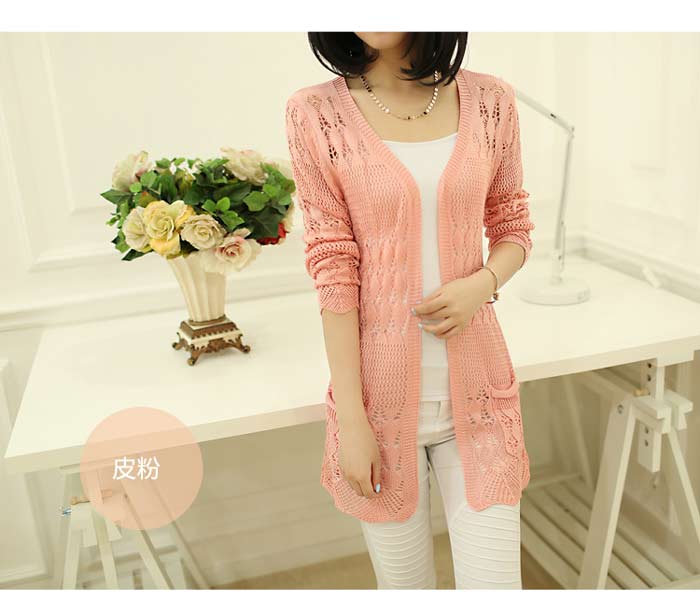 Pre Order - เสื้อคลุมกันหนาวแฟชั่นเกาหลี เวตเตอร์ถัก แบบบาง สี : สีเขียว / สีฟ้า / สีเบจ / สีดำ / สีกุหลาบ / สีชมพู / สีเหลือง