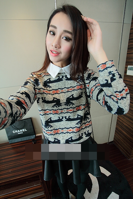 Pre Order - เสื้อกันหนาวแฟชั่นเกาหลี หลายแบบ ลายเสือดาว / ลายสก๊อต / ลายตัวอักษร / ลายธงชาติ