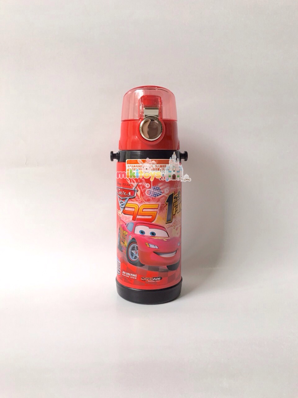 กระติกน้ำเก็บความเย็น รุ่นยกดื่ม คาร์ แมคควีน สีแดง DisneyRED Cars McQueen (1st to the finish) ระบบตัวล็อค2ชั้น