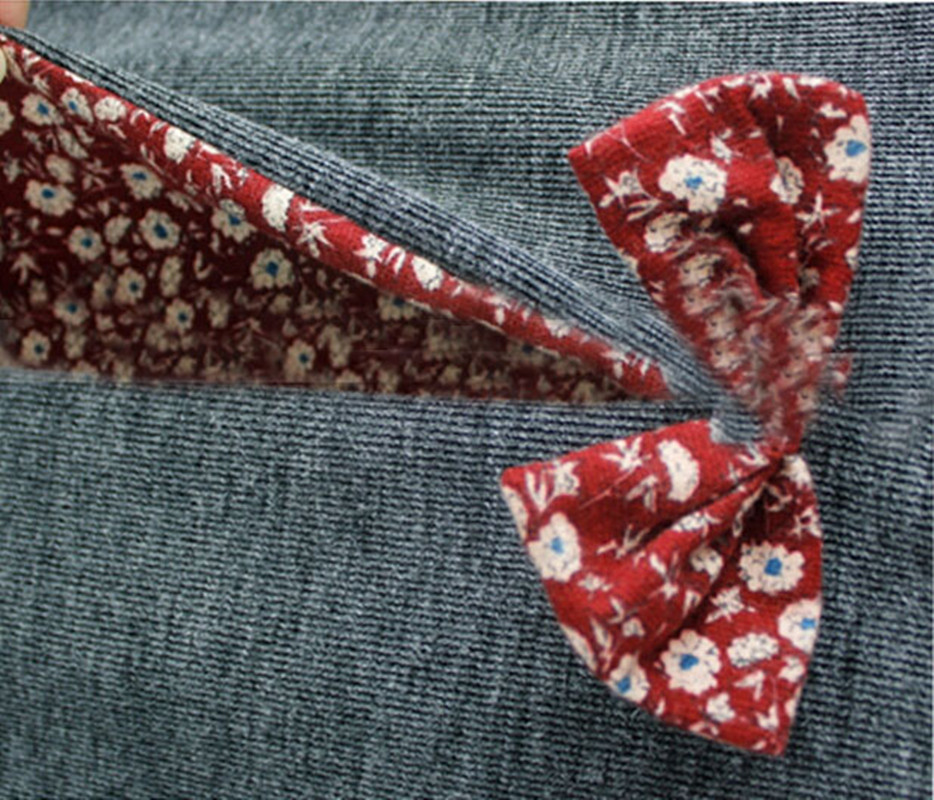 PreOrderไซส์ใหญ่ - เสื้อกันหนาวไซส์ใหญ่ คนอ้วน เก๋ ๆ ผาด้านหลัง พร้อมติดโบ สี : น้ำเงิน / เทา