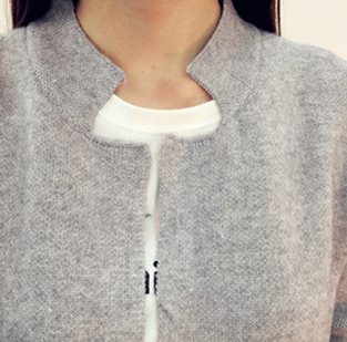 PreOrderคนอ้วน - เสื้อคลุมกันหนาวแฟชั่น ไซส์ใหญ่ คนอ้วน เสื้อไหมพรมไม่หนา ผ้าสองสี ตัวยาว สี : เทาน้ำเงิน / น้ำเงินเขียว