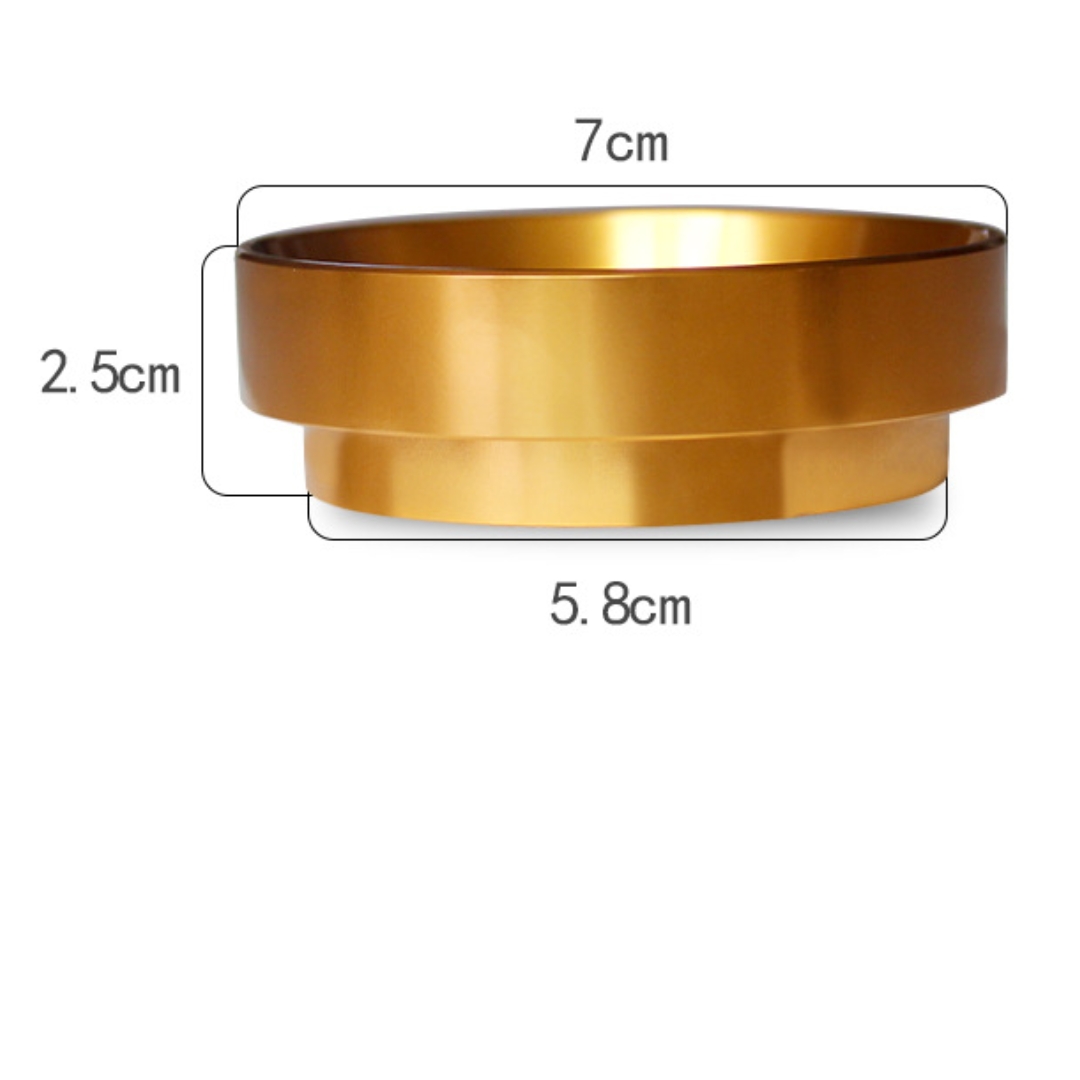 วงแหวนครอบด้ามชงกาแฟอลูมีเนียม 58 มิล มีแม่เหล็กดูด สีเหลืองทอง รหัส 2623