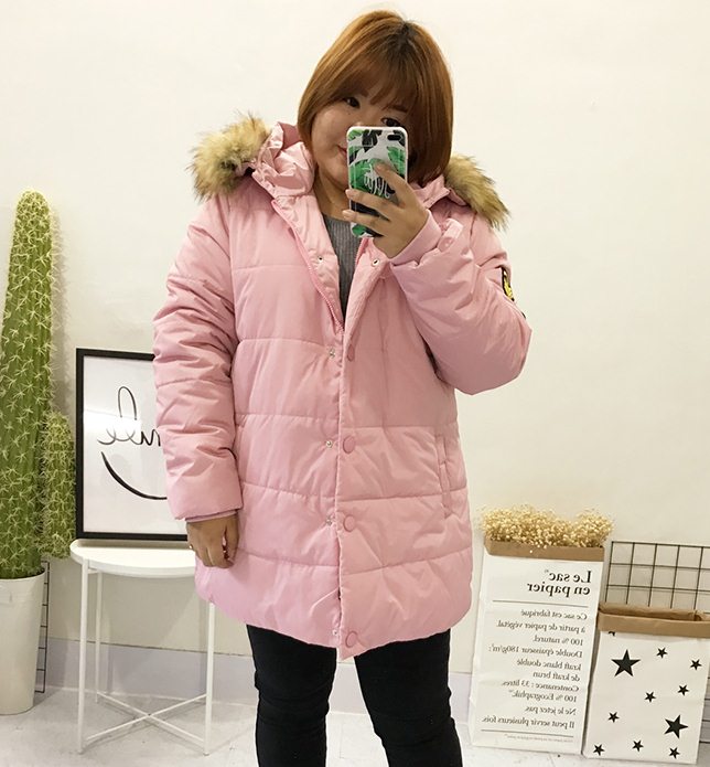 PreOrderคนอ้วน - เสื้อกันหนาว แจ๊คเก็ตบุนวม มี Hood ขนเฟอร์ ไม่หนา สี : เทา / ดำ / ชมพู / เขียว