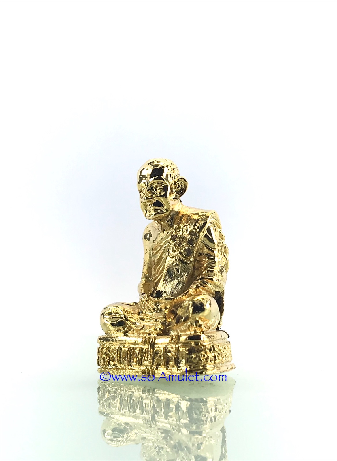 รูปหล่อหลวงปู่คร่ำ วัดวังหว้า รุ่นสร้างเจดีย์ ปี 2537 เนื้อกะหลั่ยทอง พร้อมกล่องเดิม