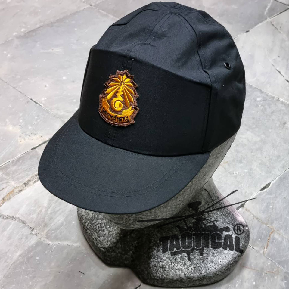 หมวกแก๊ป โทเร ดำ อปพร. เมตตาเข้ม ยางยืด