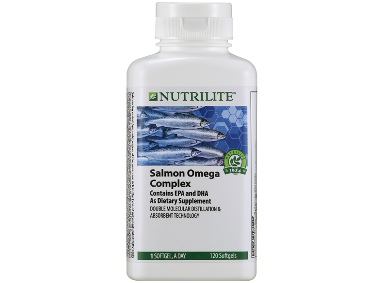 NUTRILITE Salmon Omega Complex น้ำมันปลาเข้มข้น Omega3 ขนาด 300mg/softgel ช่วยลดไขมันไตรกลีเซอราย บำรุงสมอง บำรุงสายตา