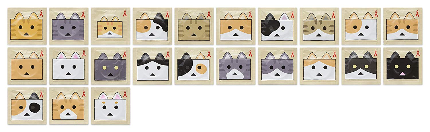 Okamoto Condom nyanboard โอกาโมโต้ ถุงยางอนามัยลายแมวกระดาษลัง บรรจุ 12 ชิ้น