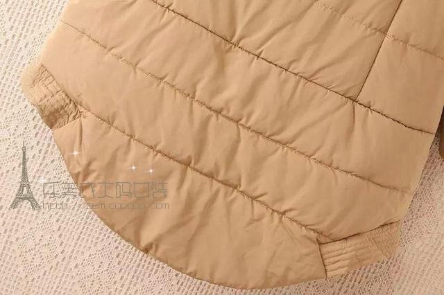 PreOrderเสื้อผ้าคนอ้วน - เสื้อกันหนาวไซส์ใหญ่ คนอ้วน ผ้าร่มบุนวม แต่งผ้าลูกไม้คอเสื้อ สี : ดำ / กากี