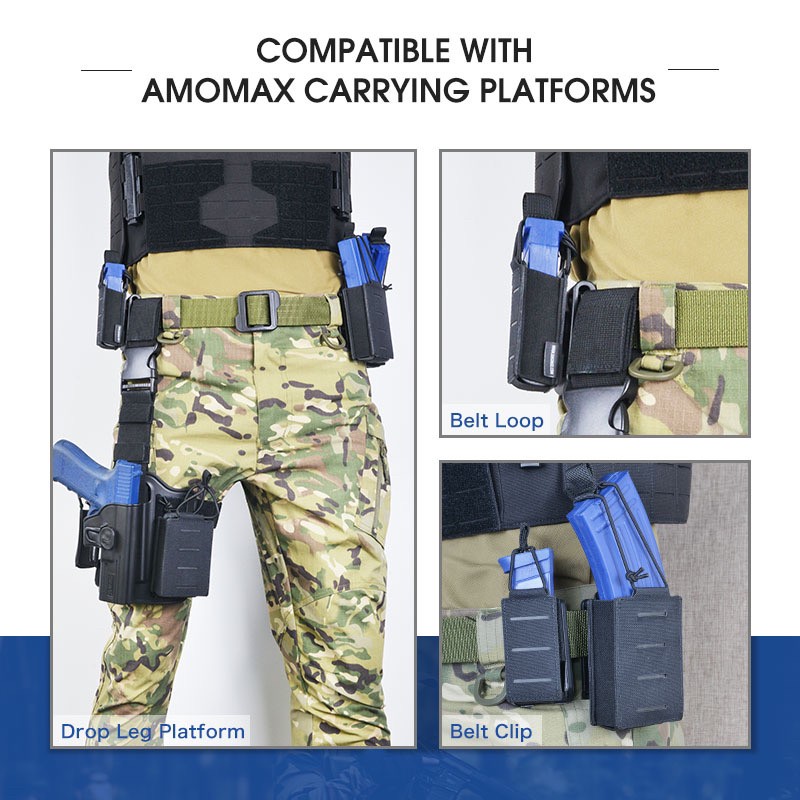 เพ้าแม็กกาซีนเดี่ยว รุ่นใส่แม็กปืนสั้น/ปืนยาว ยี่ห้อ Amomax