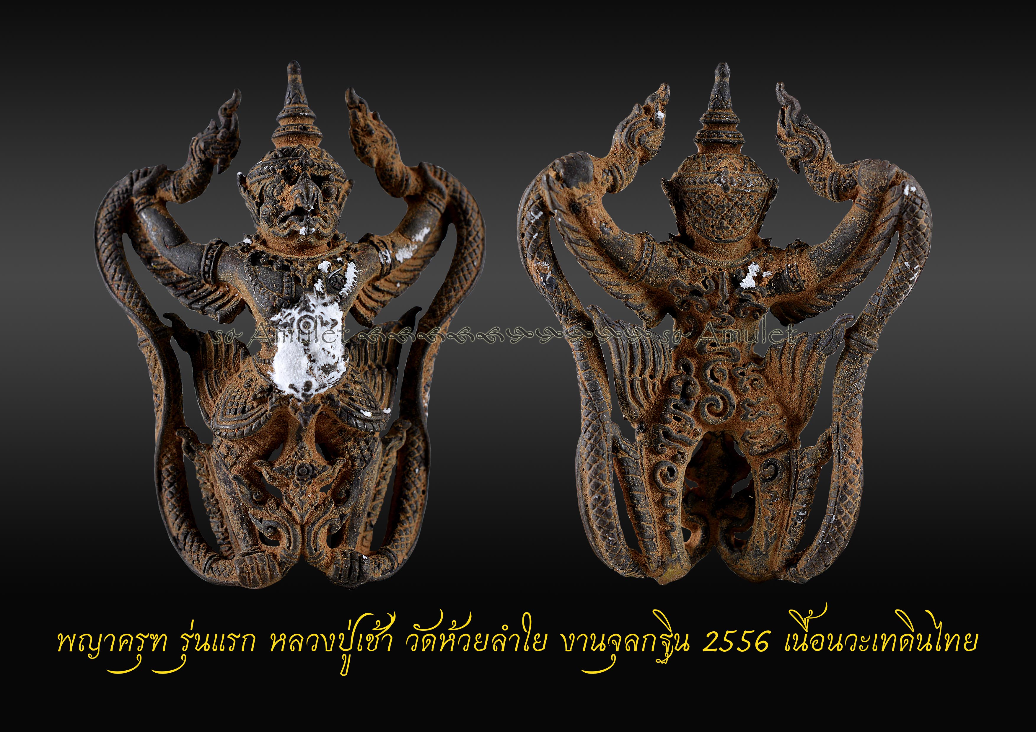 พญาครุฑ รุ่นแรก หลวงปู่เช้า วัดห้วยลำใย งานจุลกฐิน 2556 เนื้อนวะเทดินไทย