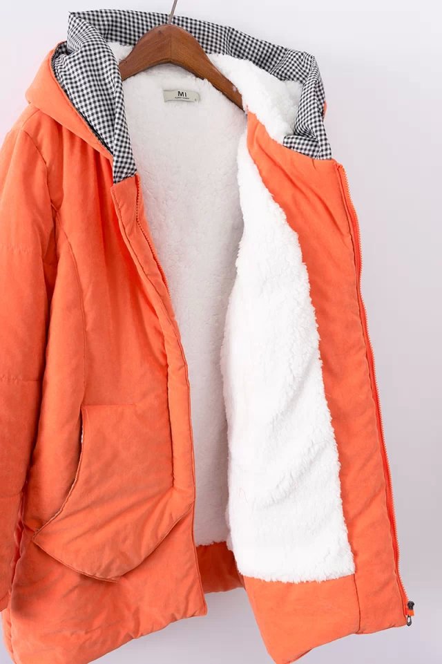 PreOrderคนอ้วน - เสื้อกันหนาวแฟชั่น ไซส์ใหญ่ คนอ้วน ผ้าฝ้าย บุขนสัตว์ด้านในทั้งตัว มีHood สี : เขียว / ส้ม / ดำ