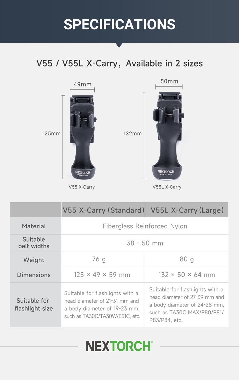 ซองไฟฉาย Nextorch รุ่น V55, V55L X-Carry