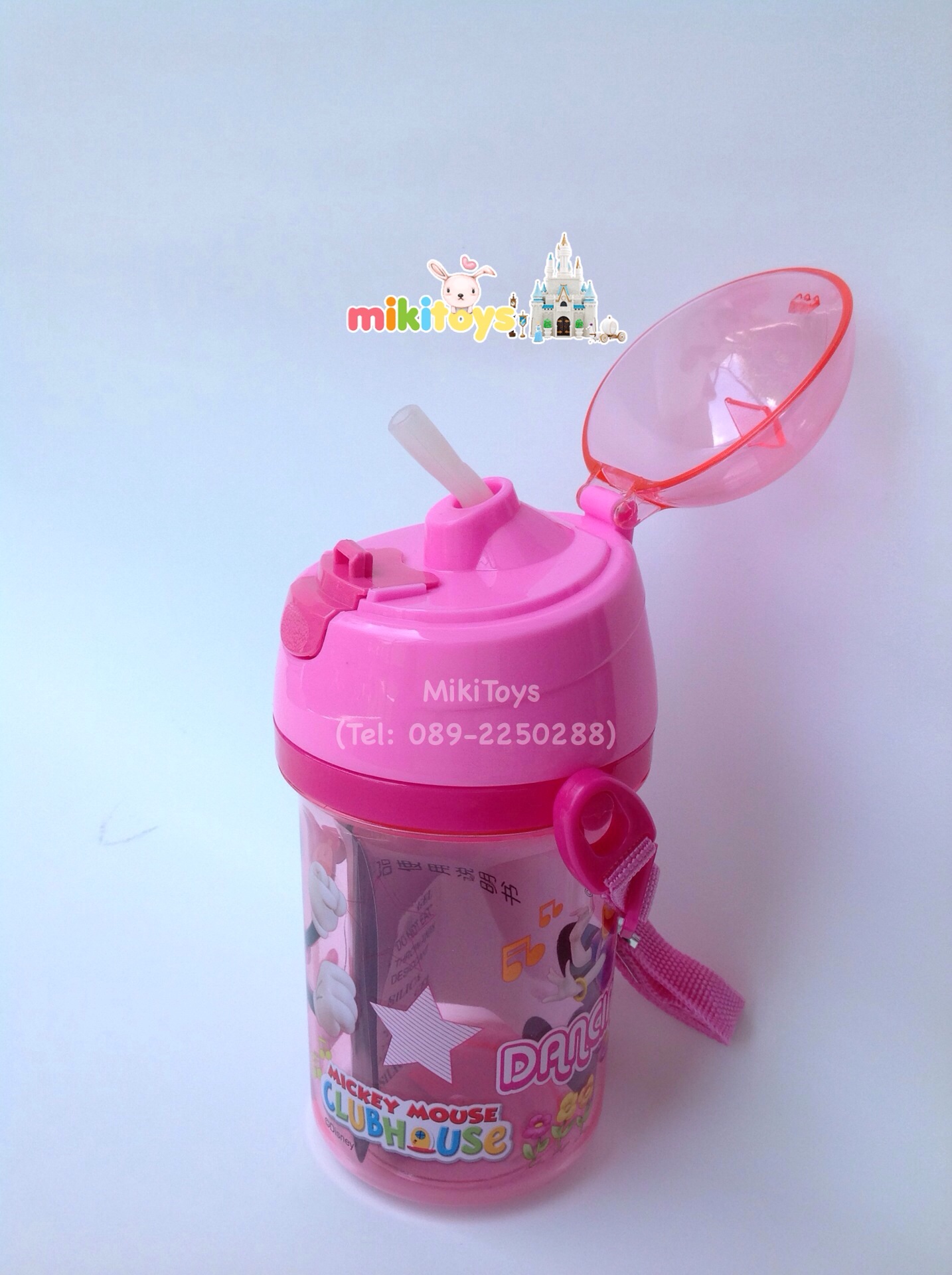 กระติกน้ำมินนี่เมาส์ MinnieMouse Dancing Star ฝากดเด้ง #Club house สีชมพูสดใส*ฟรีค่าจัดส่ง