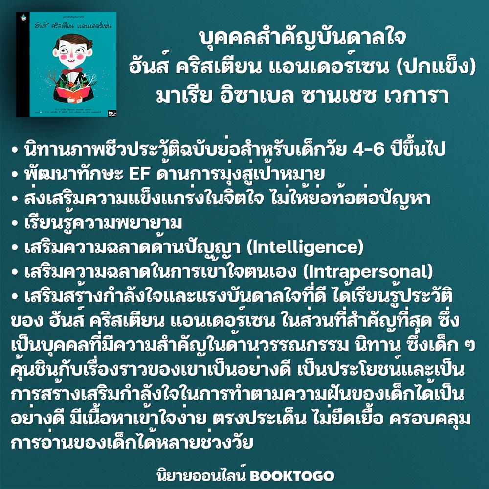 (พร้อมส่ง) บุคคลสำคัญบันดาลใจ ฮันส์ คริสเตียน แอนเดอร์เซน (ปกแข็ง) มาเรีย อิซาเบล ซานเชซ เวการา Amarin Kids
